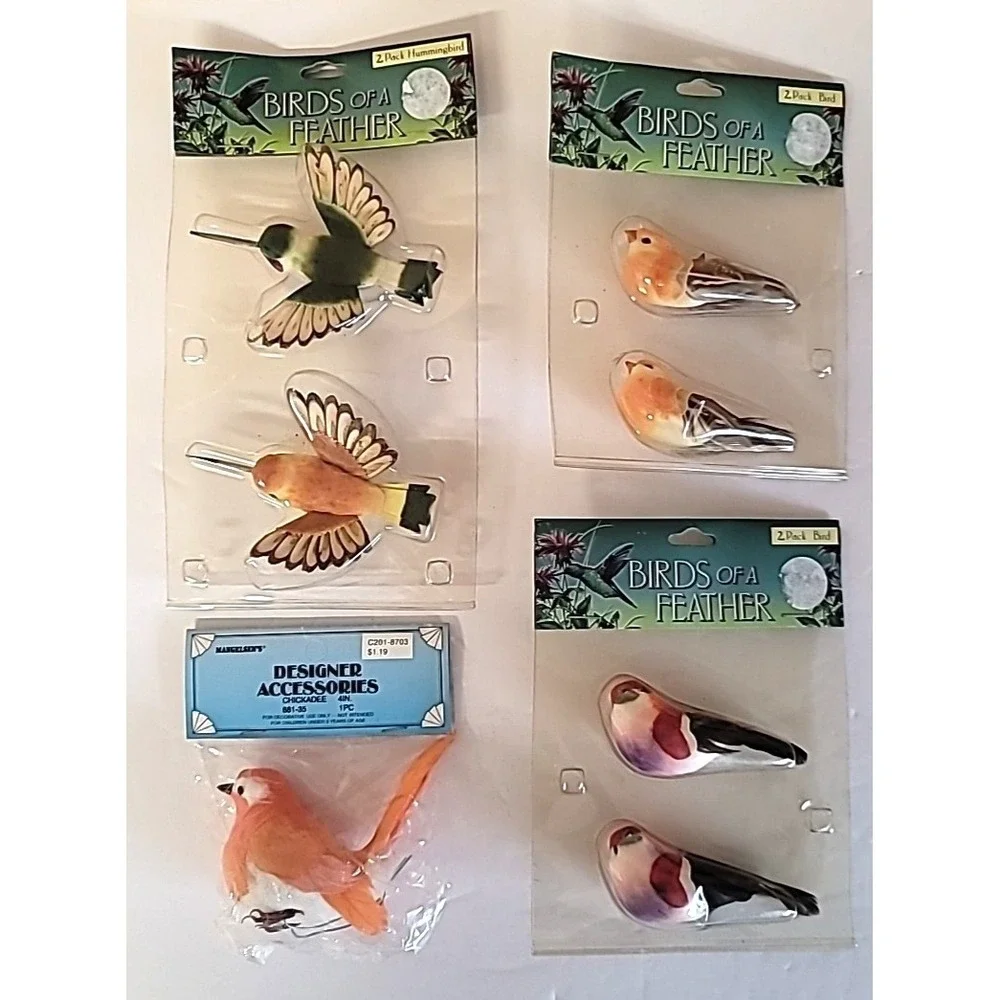 NOS Lot of 7 Colorful Craft‎ Birds 3